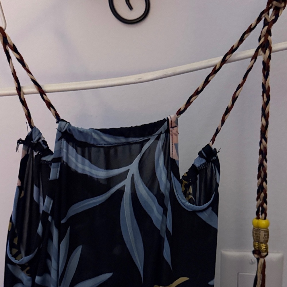 Floral Navy Jumpsuit - Picture 3 of 4